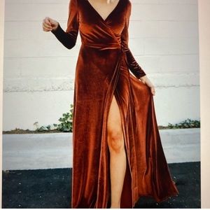 Baltic Born Rust Velvet Maxi Dress